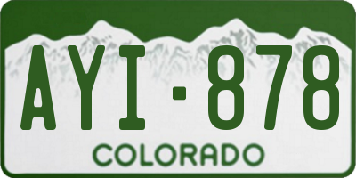 CO license plate AYI878