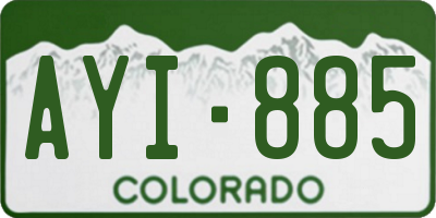 CO license plate AYI885