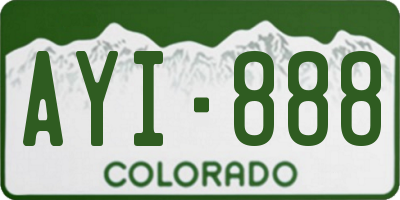 CO license plate AYI888