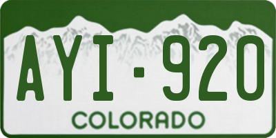 CO license plate AYI920