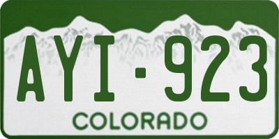 CO license plate AYI923