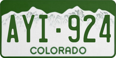 CO license plate AYI924