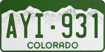 CO license plate AYI931