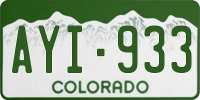 CO license plate AYI933