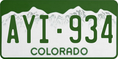 CO license plate AYI934