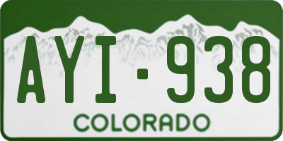 CO license plate AYI938