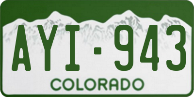 CO license plate AYI943