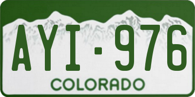 CO license plate AYI976