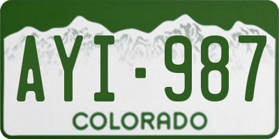 CO license plate AYI987