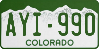 CO license plate AYI990