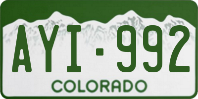 CO license plate AYI992