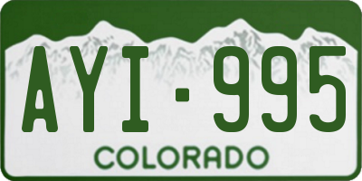 CO license plate AYI995