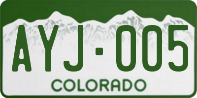 CO license plate AYJ005