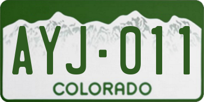 CO license plate AYJ011