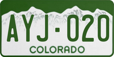CO license plate AYJ020