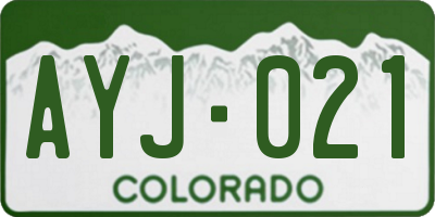 CO license plate AYJ021