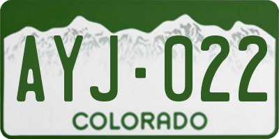 CO license plate AYJ022