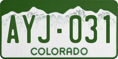 CO license plate AYJ031