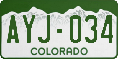 CO license plate AYJ034