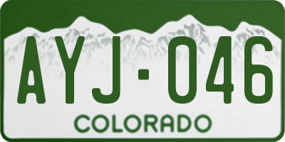 CO license plate AYJ046