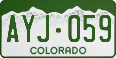 CO license plate AYJ059