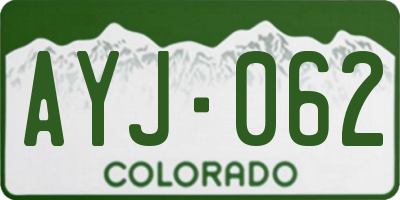 CO license plate AYJ062