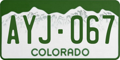 CO license plate AYJ067