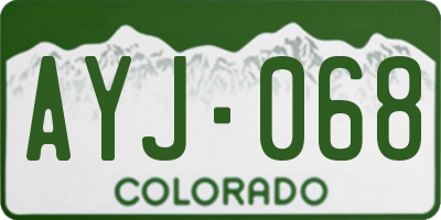 CO license plate AYJ068