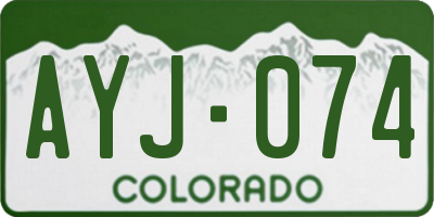 CO license plate AYJ074