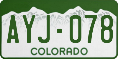 CO license plate AYJ078