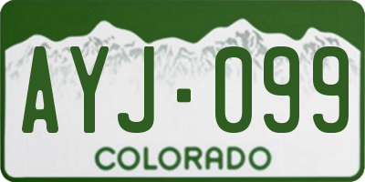 CO license plate AYJ099