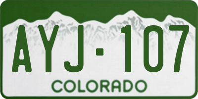 CO license plate AYJ107
