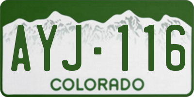 CO license plate AYJ116