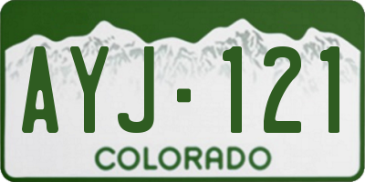 CO license plate AYJ121