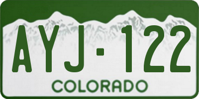 CO license plate AYJ122