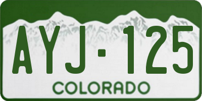 CO license plate AYJ125