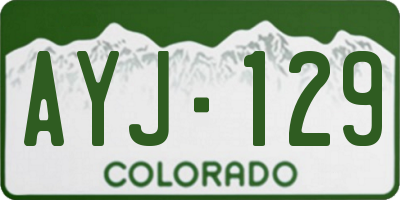 CO license plate AYJ129