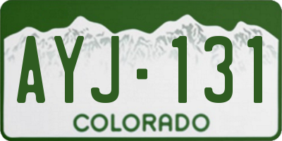 CO license plate AYJ131