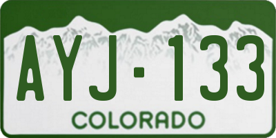 CO license plate AYJ133