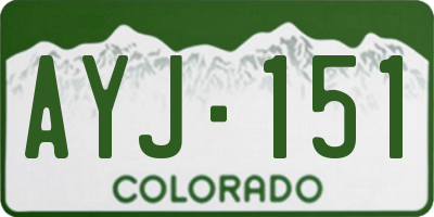 CO license plate AYJ151