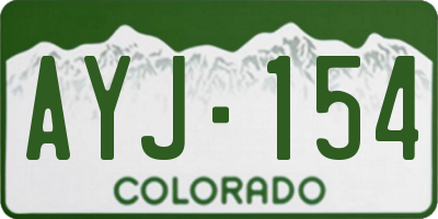 CO license plate AYJ154