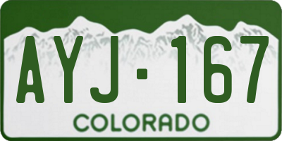 CO license plate AYJ167