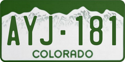 CO license plate AYJ181
