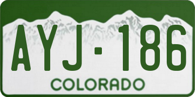 CO license plate AYJ186