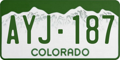 CO license plate AYJ187