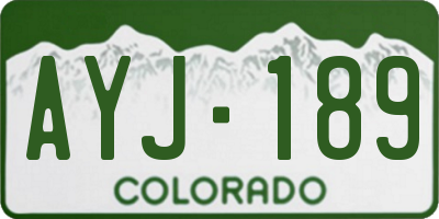 CO license plate AYJ189