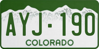 CO license plate AYJ190