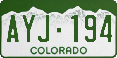 CO license plate AYJ194