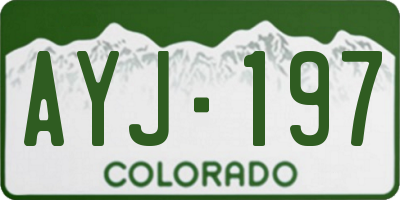 CO license plate AYJ197