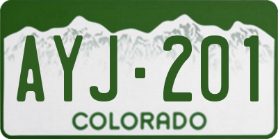 CO license plate AYJ201